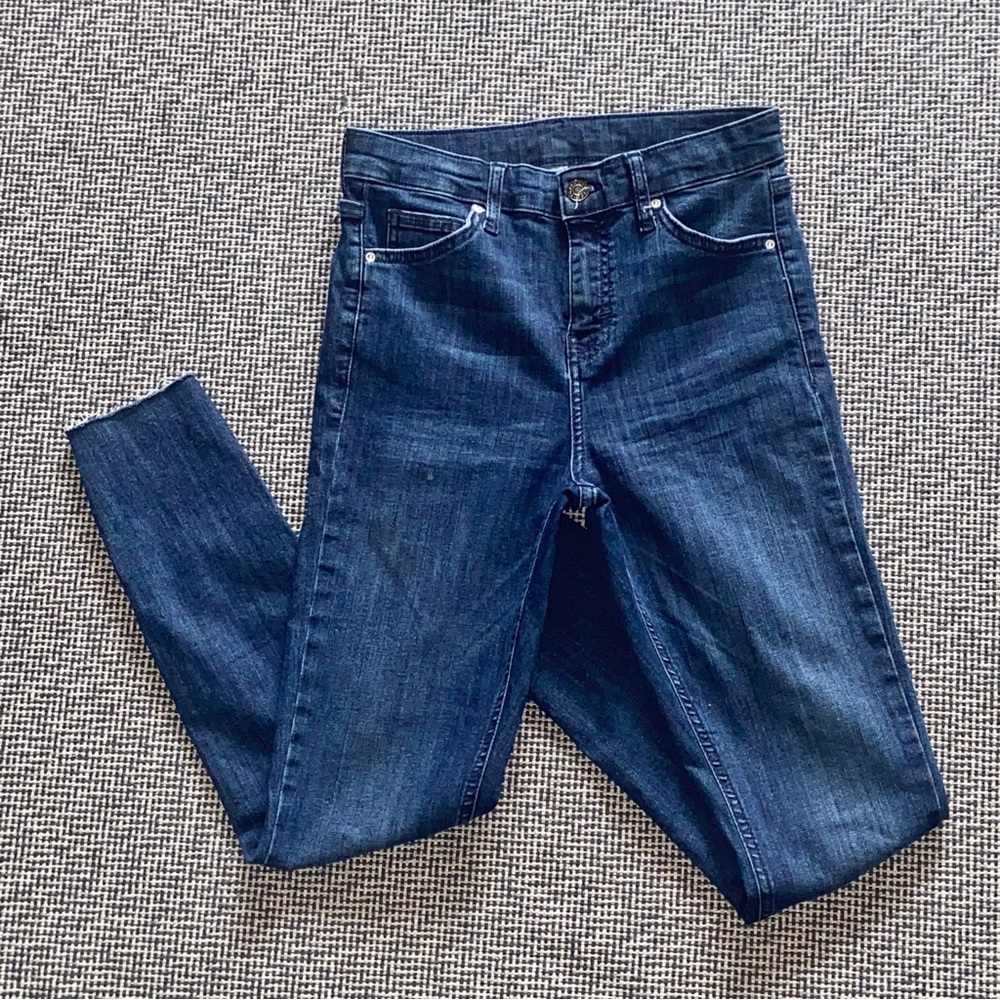 TOPSHOP MOTO 26W 30L cropped Blue Jeans